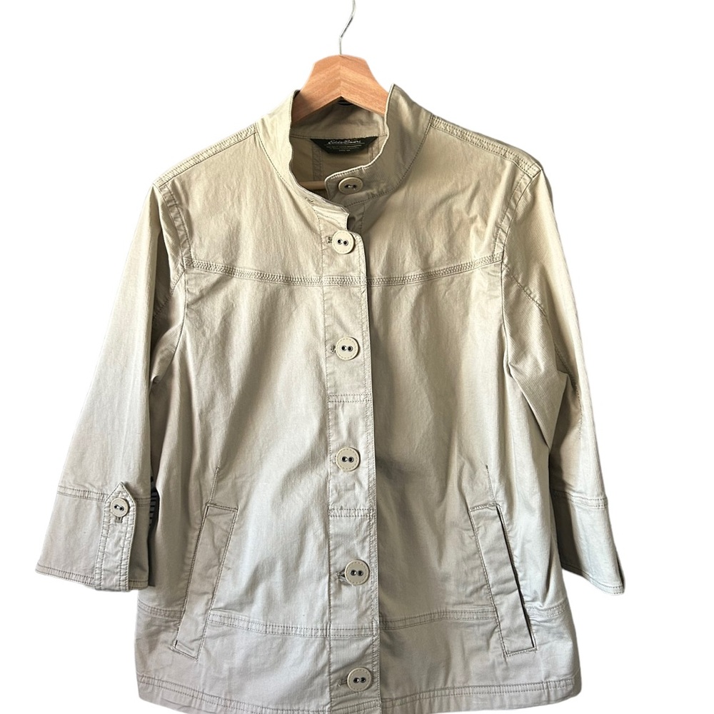 Eddie Bauer Womens Tan Button Down Casual Jacket Size Large - Picture 2 of 7
